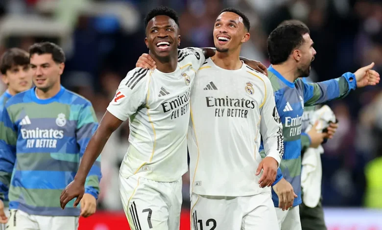 VIDEO: Vinicius Jr HUMILIATES Trent Alexander-Arnold with obscene nutmeg in Real Madrid training & launches into hilarious celebration