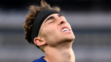 Video: Barcelona gem Fermin Lopez suffers scary knock on his face by Atletico GK Musso