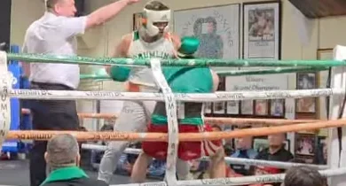 Video: Conor McGregor scores pair of standing 8 counts in surprise exhibition boxing match