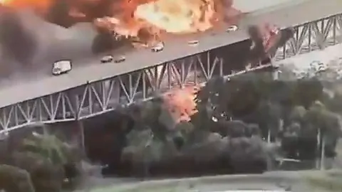 WATCH: Bridge engulfed as fuel tankers explode in Panama