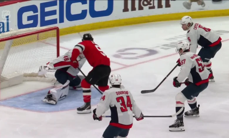 WSH@NJD: Thompson with a great save against Dawson Mercer