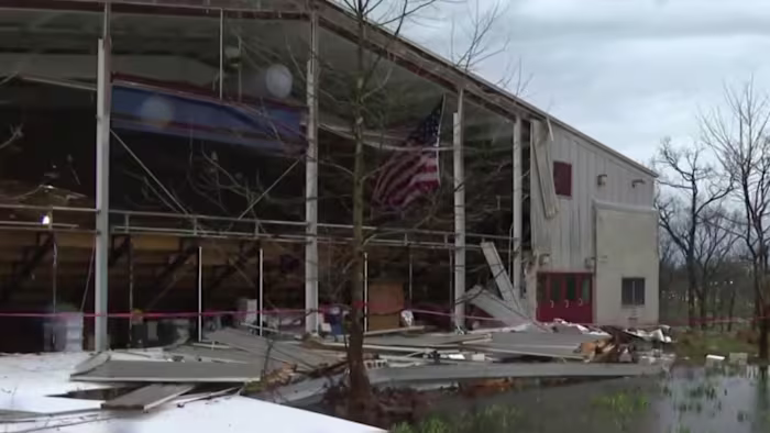 Wall collapses at Veterans Memorial Park Ice Arena in Ann Arbor after overnight storms