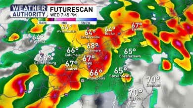 Warm Wednesday ahead of storms moving into Maryland
