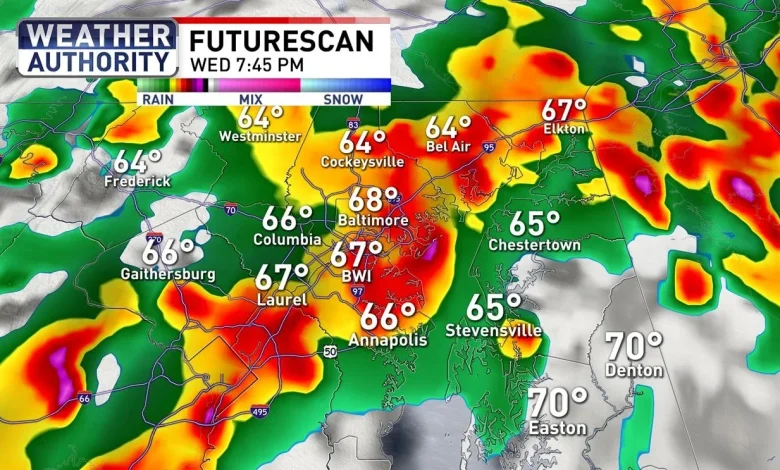 Warm Wednesday ahead of storms moving into Maryland