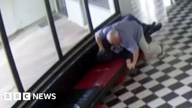 Watch: Moment gunman tackled by school principal