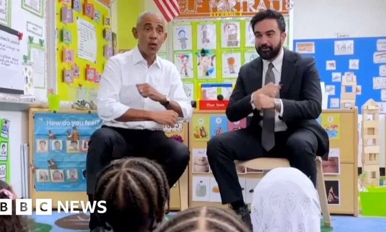 Watch: Obama and Mamdani sing with children in New York