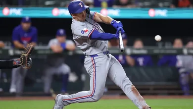 What happened to Wyatt Langford? Live injury updates for Rangers vs. Dodgers on Friday 4/10/26