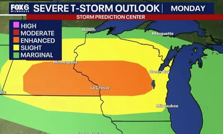 Wisconsin severe weather risk: Rounds of heavy rain, strong storms this week