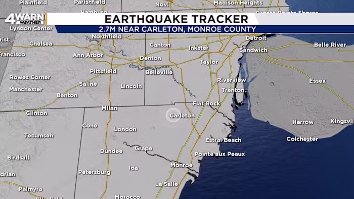 2.7 magnitude earthquake shakes Monroe County, felt across Metro Detroit