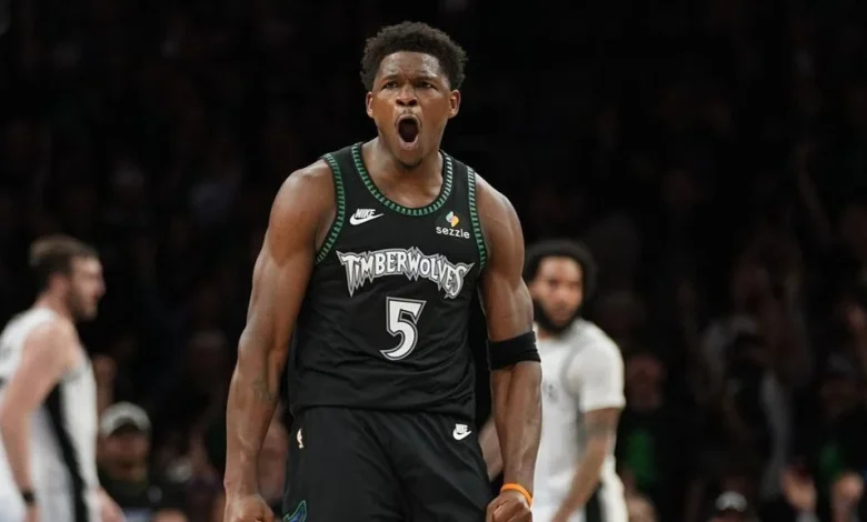 Anthony Edwards rallies Timberwolves to even series with Spurs