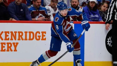 Avalanche D Cale Makar heads to locker room after huge Marcus Foligno hit