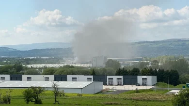 'Bank of Dave' star calls emergency services as crews tackle huge blaze at Burnley industrial site