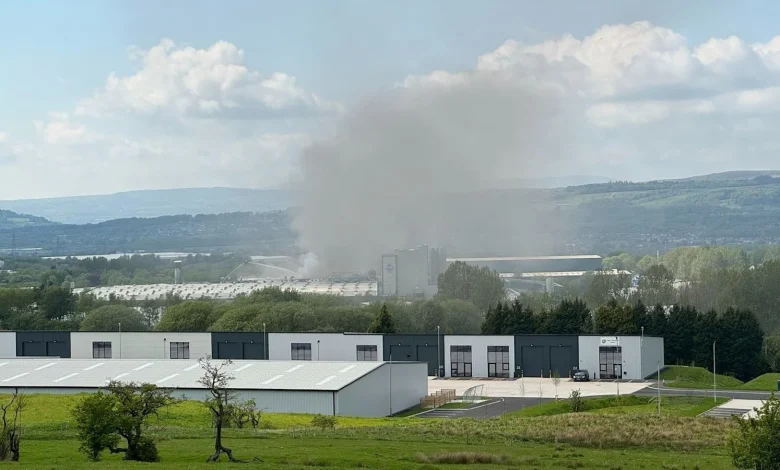 'Bank of Dave' star calls emergency services as crews tackle huge blaze at Burnley industrial site