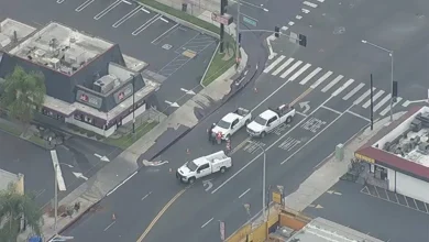 Burst pipe sends hundreds of gallons of crude oil into East LA streets, prompting road closures due to hazmat situation