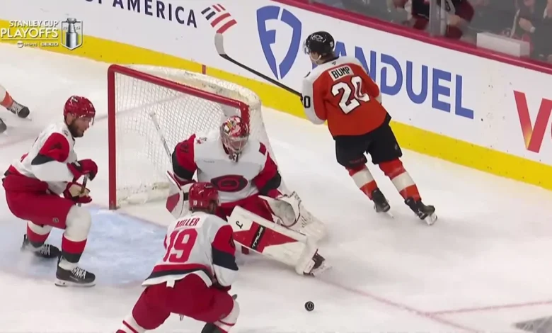 CAR@PHI: Andersen with a great save against Alex Bump