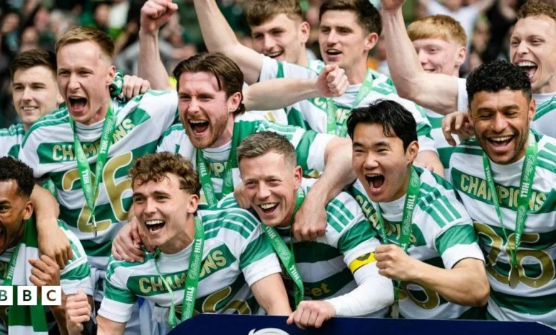 Celtic beat Hearts to be crowned Premiership champions