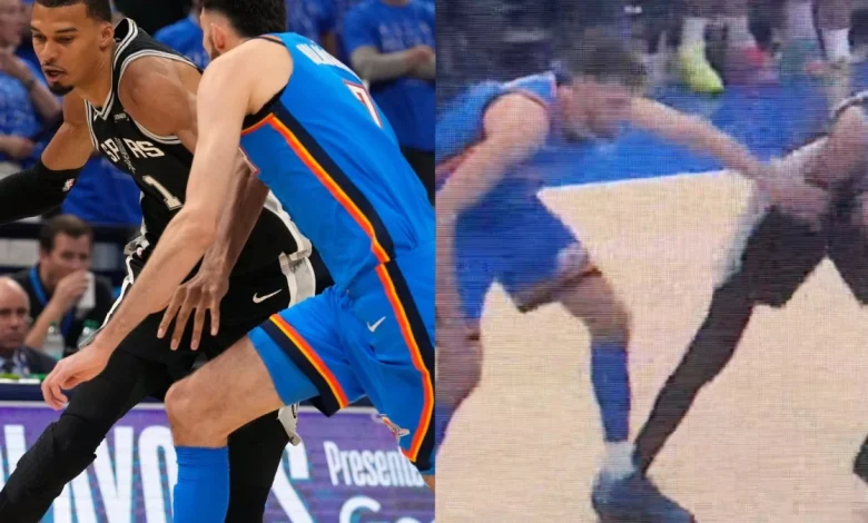 Chet Holmgren accused of dirty play on Victor Wembanyama in viral playoff moment