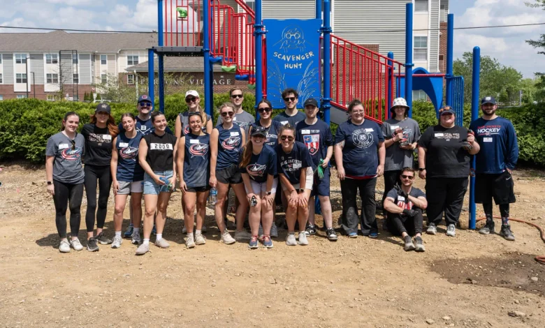 Columbus Early Learning Center gets CBJ-themed playground