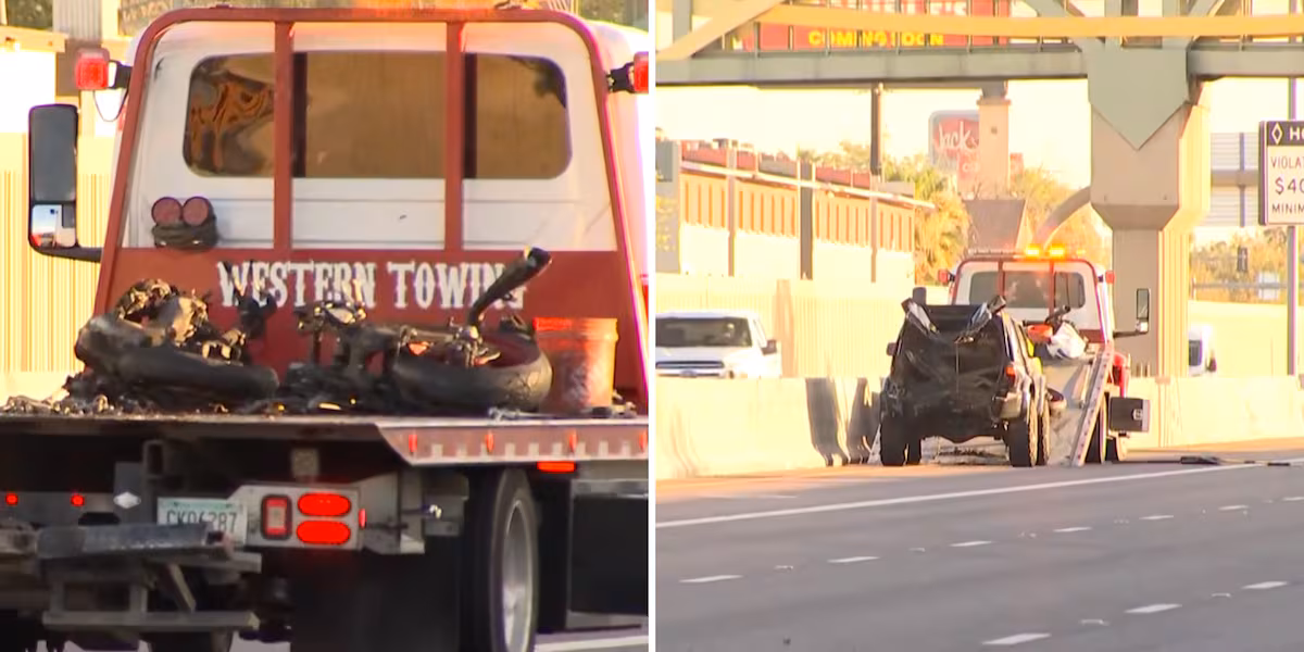 Crash involving motorcyclist shuts down part of Phoenix freeway