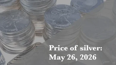 Current price of silver as of Monday, May 26, 2026