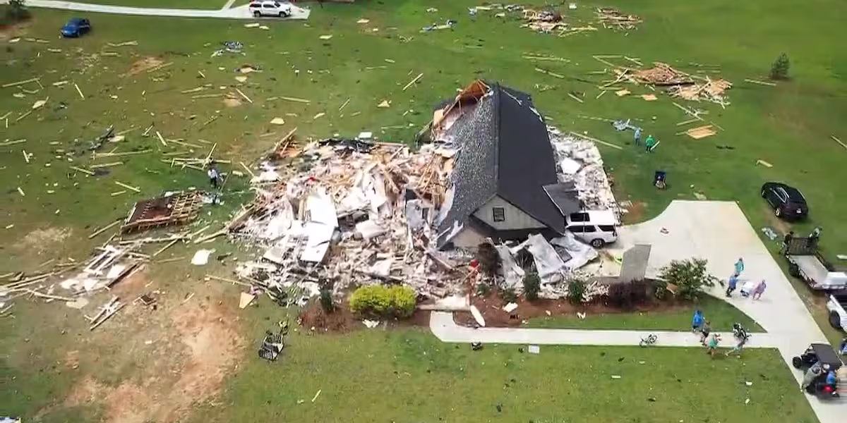 Drone footage captured of storm damage in Henry County