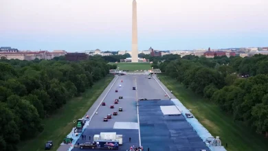 Facing pushback over his Reflecting Pool fixation, Trump quietly changes his story