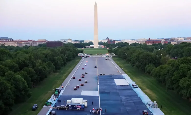 Facing pushback over his Reflecting Pool fixation, Trump quietly changes his story