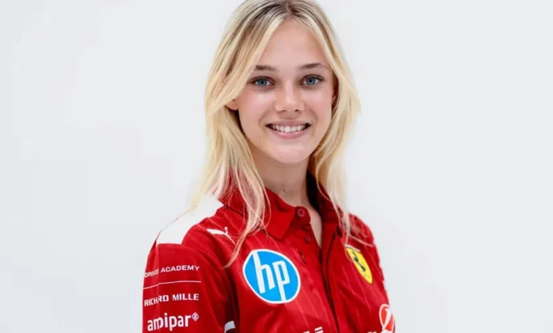 Ferrari F1 Academy driver Alba Larsen unveils eye-catching special helmet for Canadian GP weekend