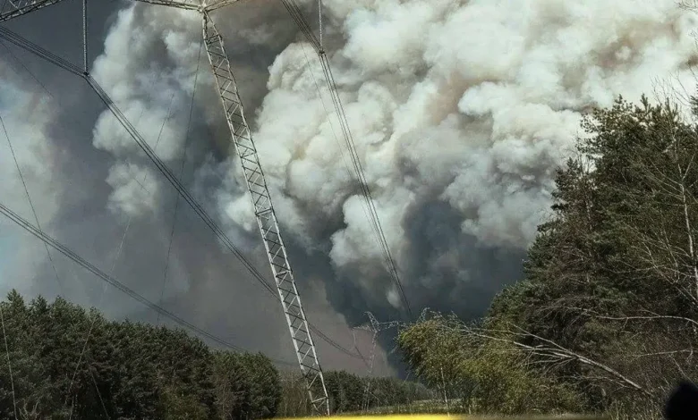 Fire is spreading in the Chernobyl exclusion zone after drone crash