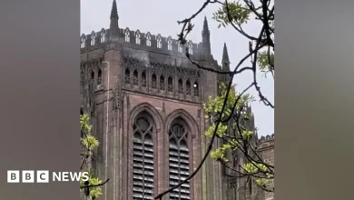 Firefighters tackle blaze in cathedral's tower