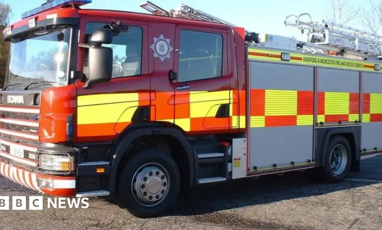 Firefighters tackle large fire on Malvern Hills
