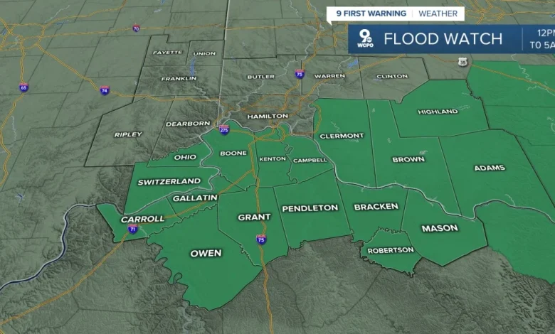 Flood watch issued as the holiday weekend begins