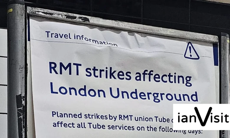 Four days of London Underground disruption expected due to RMT strike