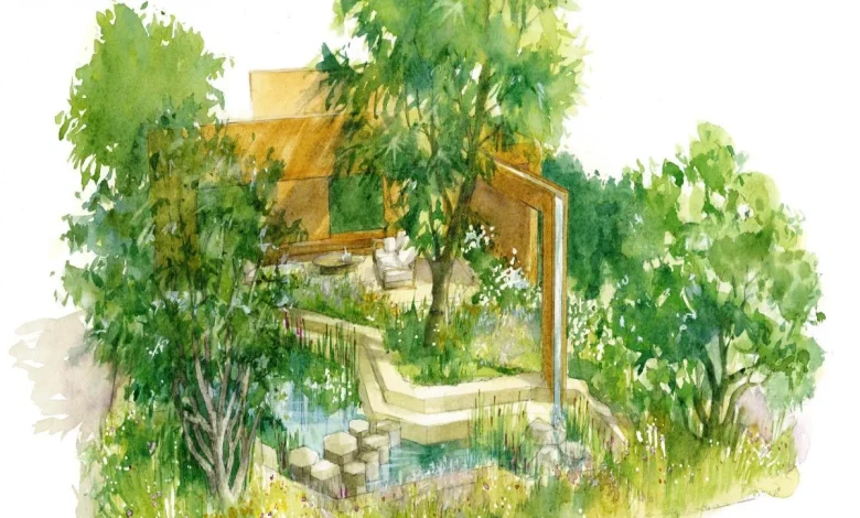 Garden inspired by Norfolk Broads displaying at Chelsea Flower Show
