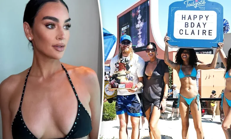 George Kittle’s wife Claire rocks bikini at star-studded Las Vegas birthday bash