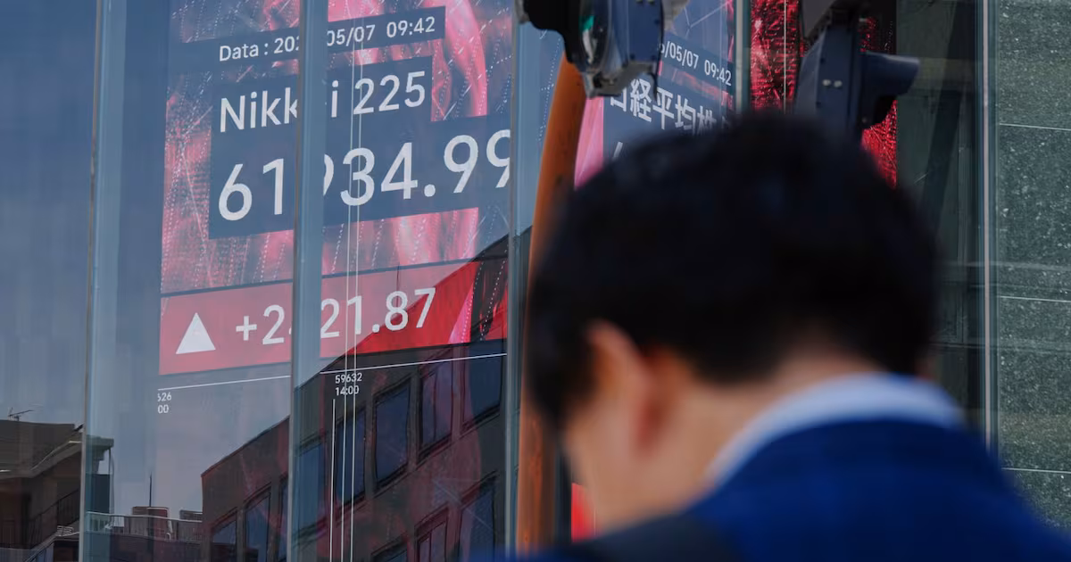 Global shares gain and oil prices fall after Trump says talks on ending the war are proceeding