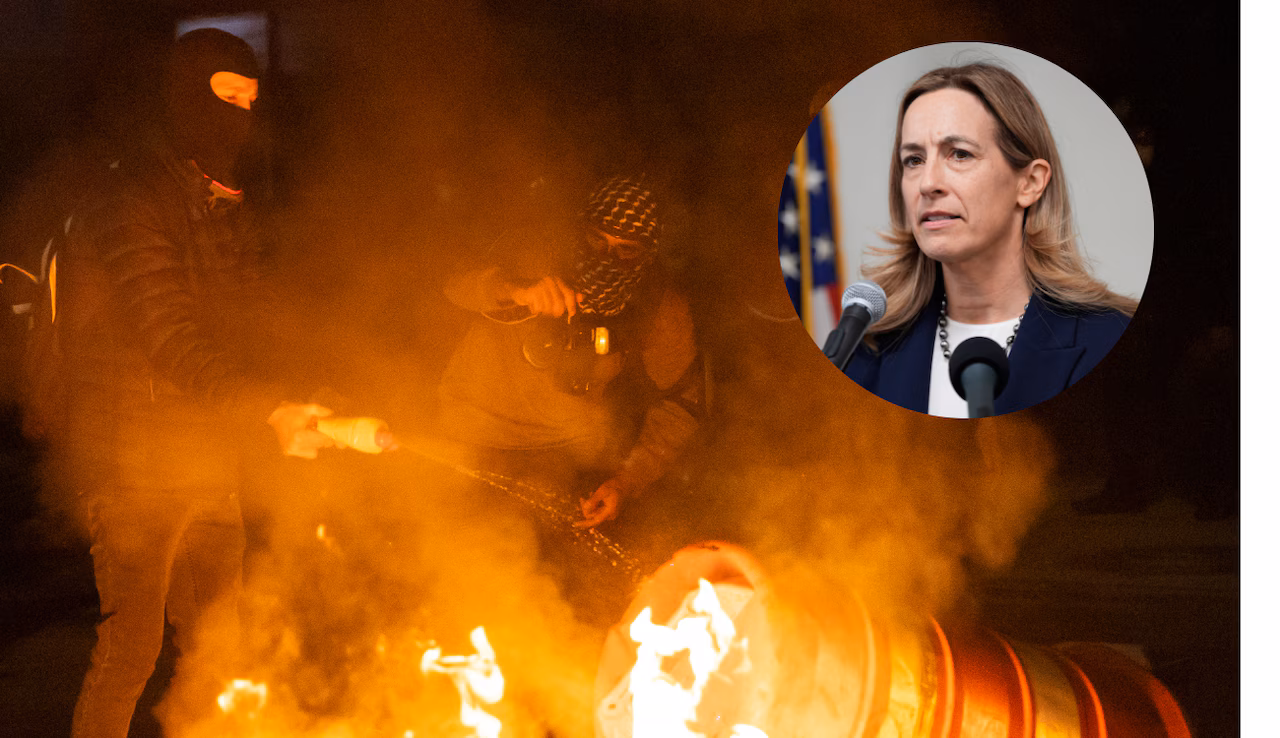 Gov. Sherrill urges ‘aggressive and dangerous’ protesters to calm down amid Delaney Hall chaos