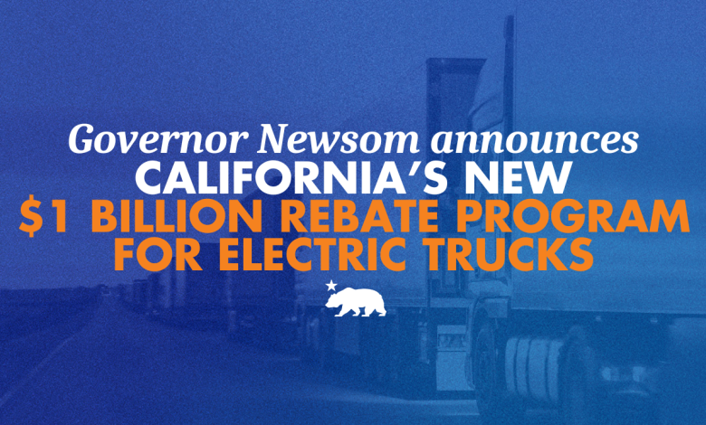 Governor Newsom announces California’s new $1 billion rebate program for electric trucks, as Trump cedes global clean vehicle market to China