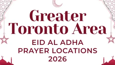 Greater Toronto Area Eid al Adha Prayer Locations 2026
