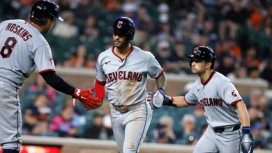 Guardians rout Tigers after 43-minute rain delay
