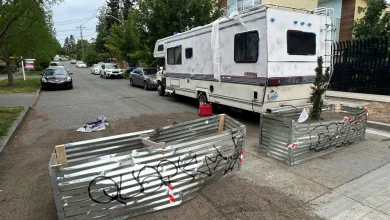 Gun violence barricades go up on side streets along Seattle's Aurora Ave.