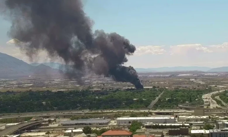 Heavy black smoke seen across Salt Lake, Davis counties after fire ignites