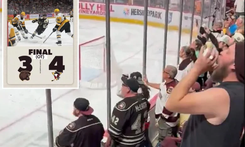 Hershey Bears fans throw debris, refuse to leave arena