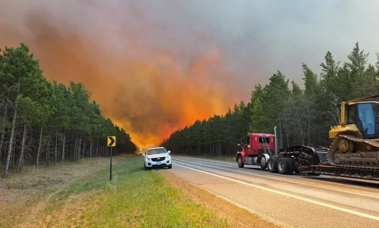 Homes evacuated as Crow Wing County wildfire reaches 600 acres - MPR News