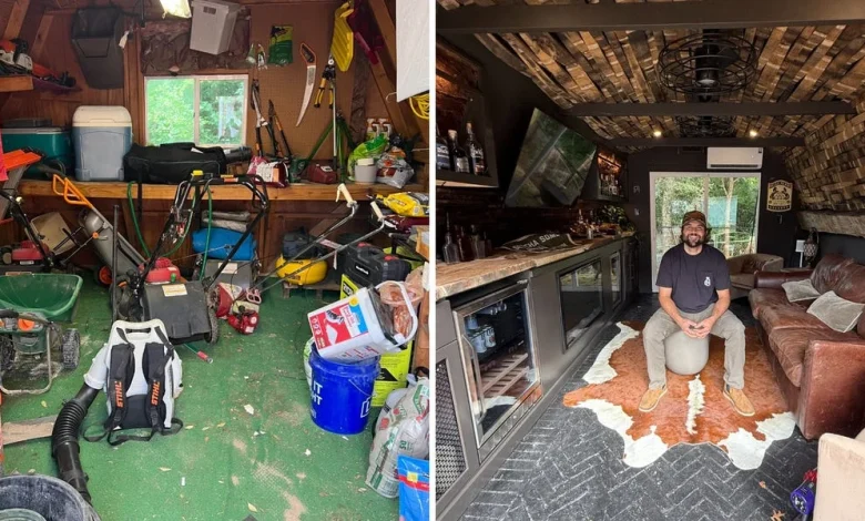 How a Man Transformed His Tool Shed Into a Man Cave and Cigar Lounge