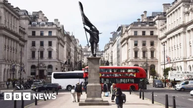How did Banksy put up a statue in central London?