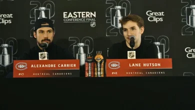 'I really don't care': Lane Hutson shuts down criticism at press conference before opener in Carolina