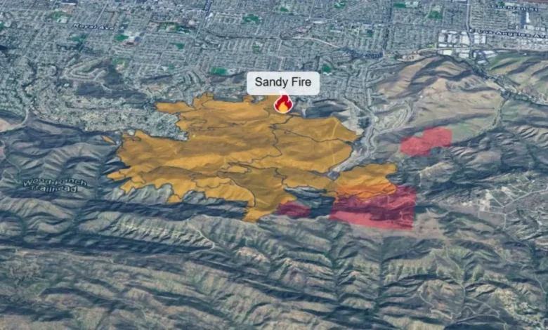 Interactive 3D map shows Sandy Fire perimeter, evacuation zones