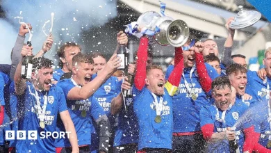 Irish Cup final: Matthew Shevlin double as Coleraine beat Dungannon Swifts to win thrilling decider