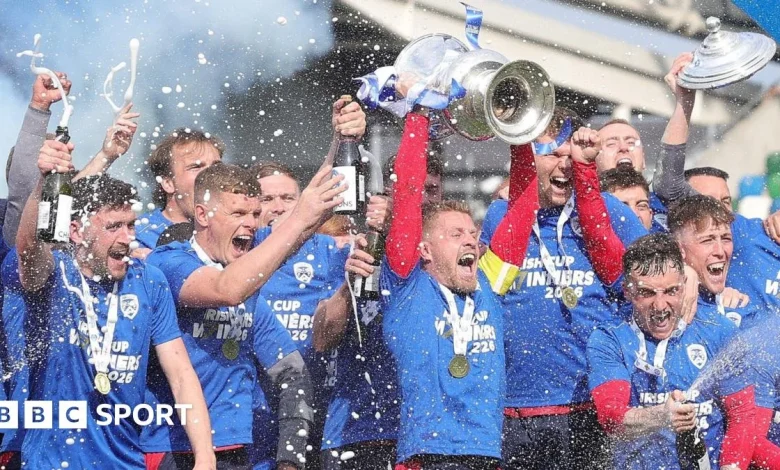 Irish Cup final: Matthew Shevlin double as Coleraine beat Dungannon Swifts to win thrilling decider